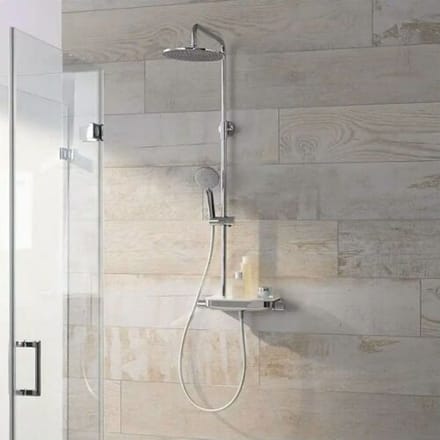 HSK AquaTray RS 200 thermostatic overhead shower flat, round 30 cm 1006400-KB4-AquaSwitch-round