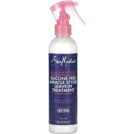SheaMoisture, Silicone-Free Miracle Styler Leave-In Treatment, Sugar Cane Extract & Meadowfoam Seed, 8 fl oz (237 ml) pink