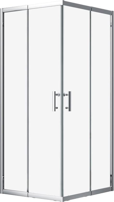 Bad Land HELA douchecabine vierkant zilver 80 x 80 x 190 cm helder glas