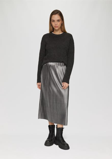 QS - female - Geplooide midirok met metallic effect