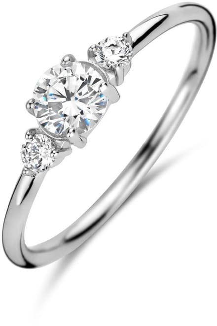 Gerhodineerd Zilver Ring Trilogie Met Zirkonia 1335395