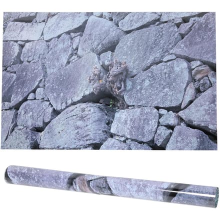 Rots Steen Achtergrond Decoratieve Sticker Muurfoto Landschapsschilderij voor Aquarium Vistentank91 x gray