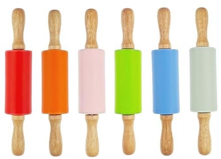 Kleine Deegroller Set voor Kinderen - 6 Stuks - 9 Inch - Kleurrijk Keukenaccessoire