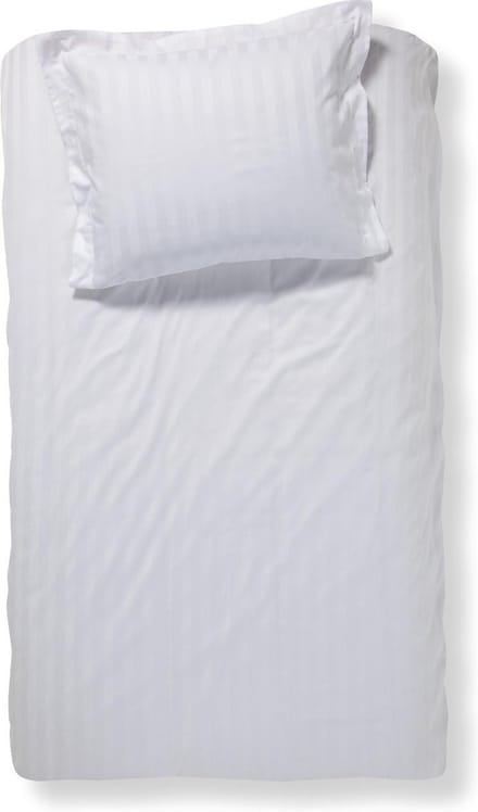 Damai Linea - Dekbedovertrek - Eenpersoons - 140 x 200/220 cm - Wit + 1 kussensloop 60x70