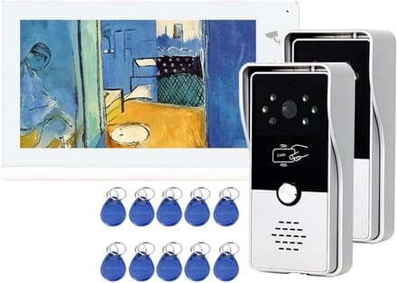 Video Deurtelefoon Systeem - Intercom Systeem - Beveiliging Thuis - RFID Ontgrendeling - 7 Inch Scherm - Wit