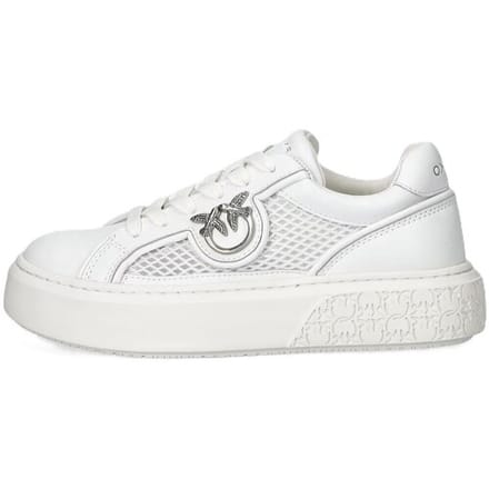 PINKO Witte Kalfleren Bos Taurus Platform Sneakers