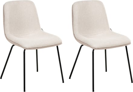 LORIDA - Eetkamerstoel set van 2 - Beige - Polyester