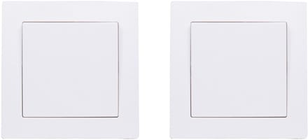 Benson Wandcontactdoos - 2x - schakelaar - inbouw - wit - 80 x 80 mm - 250V AC/10A