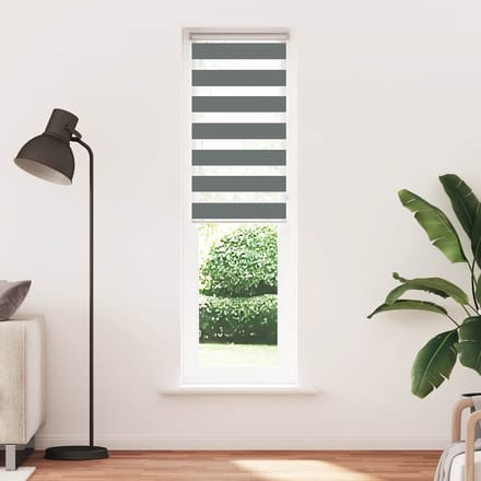 vidaXL - Zebra - rolgordijn - 60x200 - cm - stofbreedte - donkergrijs - 55,9 - cm