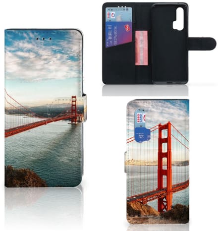 Book Case voor Honor 20 Pro Flip Cover Golden Gate Bridge