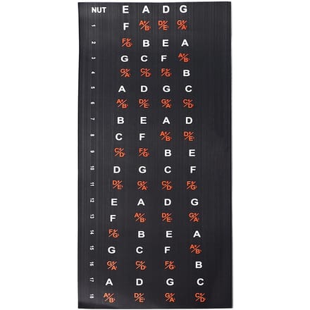 Gitaar Fretboard Sticker Bas Akkoord Fret Noot Vinger Gids Decal voor Beginner Spelen voor 4 Snarig black