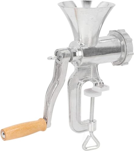 Handmatige Vleesmolen - Keukenmolen Worstmaker - Vlees Malen - Aluminiumlegering Constructie - Max 5cm Klem - Zilverkleurig