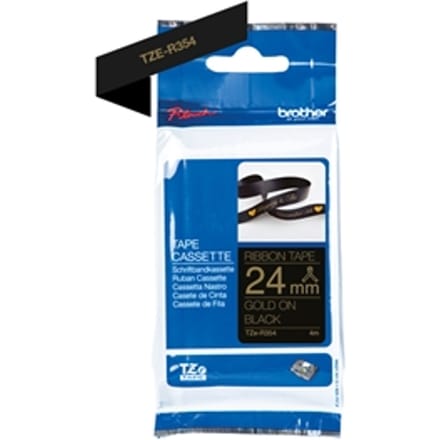 Brother TZe R354 - Gold on black - Roll (2.4 cm x 4 m)