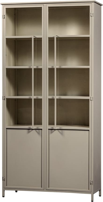 WOOOD Exhibit 2-deurs Vitrinekast XL - Metaal - Zand - 200x99x44