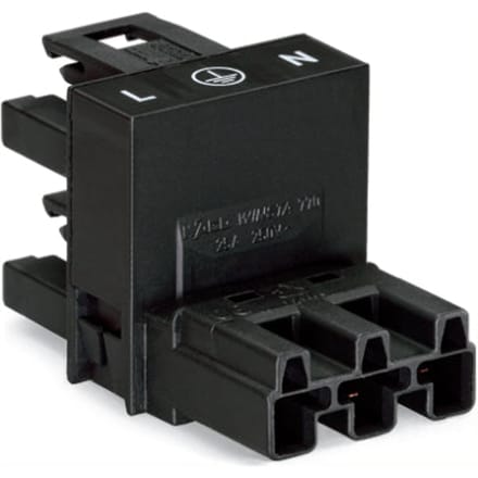 Wago 770-634 H-Distributie Connector 3-Pool Zwart - 770-634