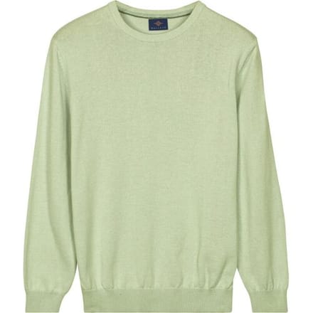 Baileys Trui Crew Neck Solid Color Cotton Knit Misty Green / male