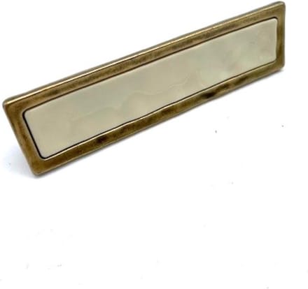 Greep Messing patina met ivoor inleg rechthoekig 64mm