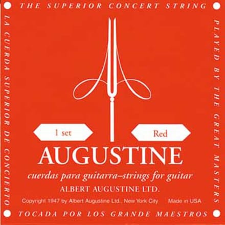 Snarenset klassieke gitaar - Augustine AU-CLRD - Red - Regular trebles - Medium tension basses