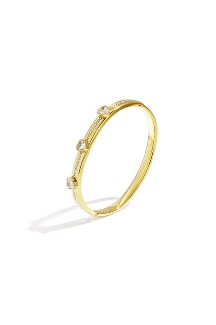 Bijoutheek Armband (Sieraad) Bangle Hartjes Steentjes Goud