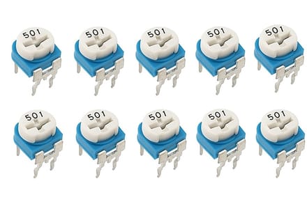 Weerstand regelbaar 500 Ohm RM-065 Trimpot Trimmer Potentiometer 10-stuks RM065-501