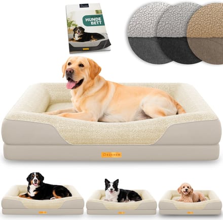 ELONEO Orthopedisch Hondenbed – L – Creme