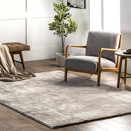 Flycarpets Solid Hoogpolig & Wasbaar Effen Vloerkleed - Beige / Naturel - Tapijt Woonkamer- 200x290 cm