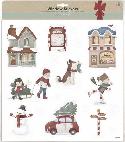 Raamstickers Little Dutch - Kerst - Herbruikbaar - Statische raamfolie