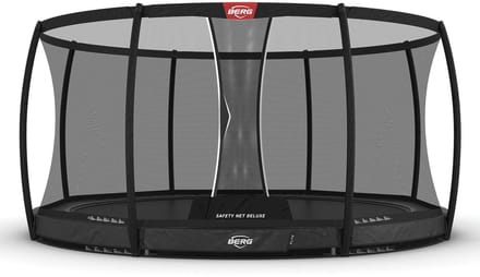BERG Elite InGround 430 Trampoline - Rond - Safety Net Deluxe - Airflow Pro Springdoek - TwinSpring - Grijs