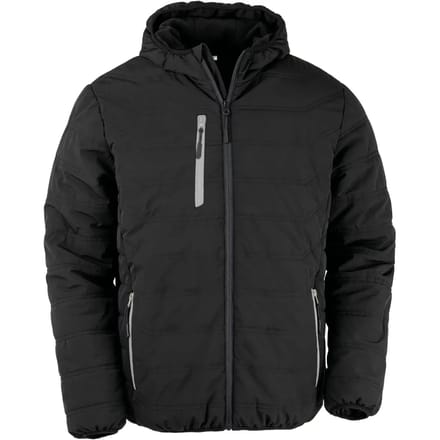 Result Recycled Black Compass Padded Winter Jacket RT240 - BLACK/GREY - XL