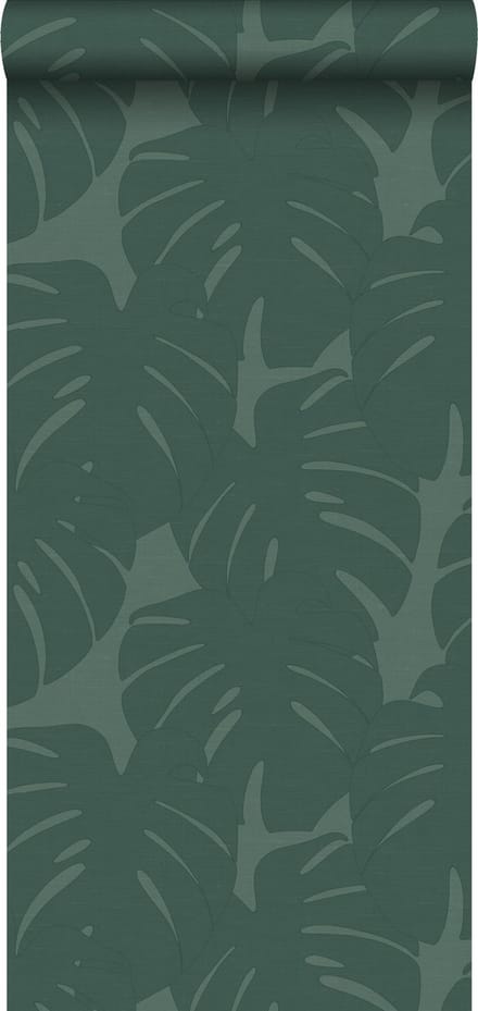 Origin Wallcoverings behang bladeren met geweven structuur zeegroen - 347763 - 0,53 x 10,05 m