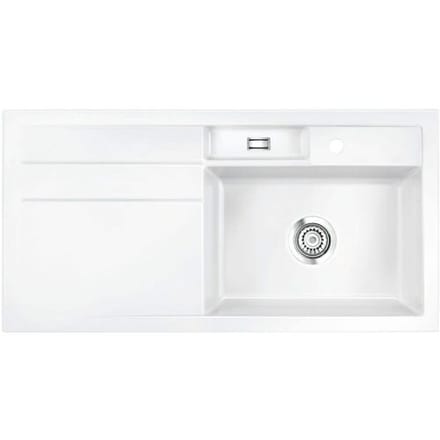 Systemceram Keradomo Bela 100 built-in sink right with excenter operation, incl. tap hole 502002-12
