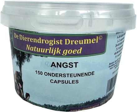Dierendrogist Bij Angst Capsules - Voedingssupplement Honden - 150st, Langdurig Gebruik, Angstvermindering