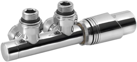 Bruckner Wicher - Thermostatische aansluitset, middenaansluiting, 50 mm, chroom 600.311.1