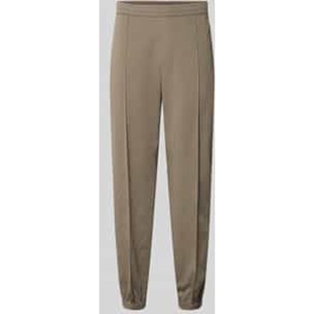 regular fit stoffen broek van viscosemix met elastische band