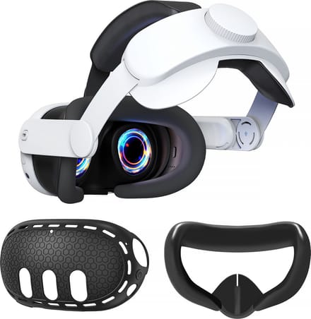 YONO Elite Strap Set geschikt voor Meta Quest 3 - Hoofdband Case met Covers - Oculus Hoofdkussen Cover VR Bril - Accessoires