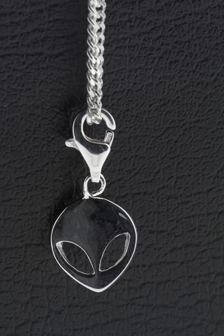 Zilveren Alien hanger én bedel