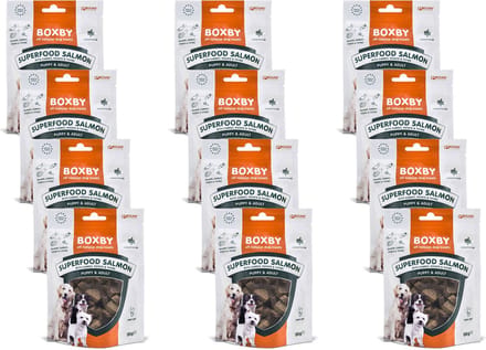 Boxby Superfood 120 g - Hondensnacks - 12 x Zalm&Wortel&Thijm