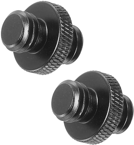 Microfoon stand adapter 3/8 inch aluminium zwart - voor statief en camera schroef - 2 stuks