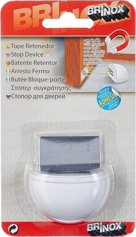 Deurstopper met Magneet voor Vloer en Muur - Wit