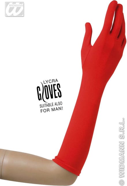 handschoenen lycra 37cm rood
