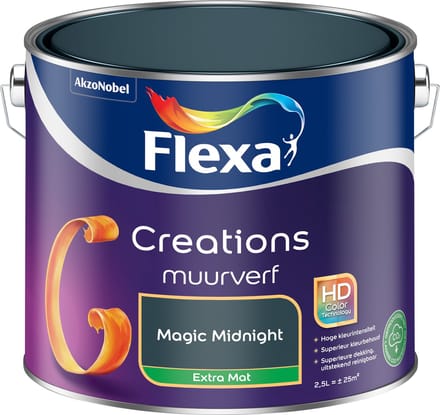 Flexa - Creations Muurverf Extra Mat - Magic Midnight - 2,5 L
