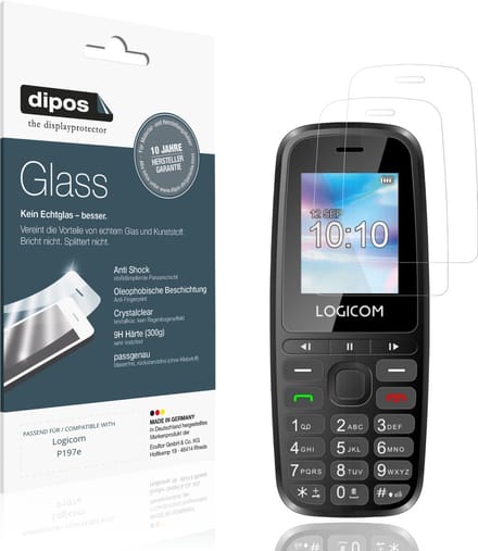 dipos – 2x Pantserfolie geschikt voor Logicom P197e | 9H Screenprotector