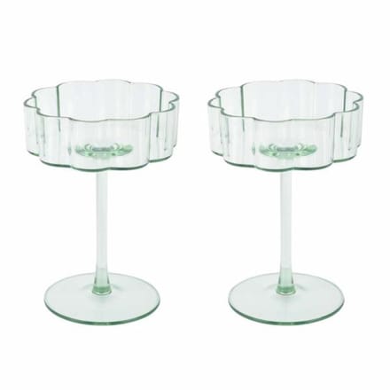 Jens Living - Outdoor Glazen Bloem-Groen - 2 Stuks