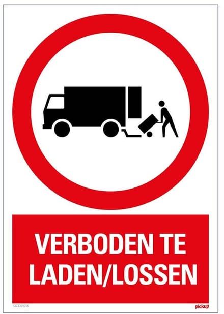 Pickup Bord 23x33 cm combinatie Verboden te laden en te lossen