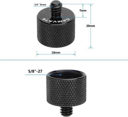 Dailygoods - Set van 5/8"-27 naar 1/4"-20 en 3/8"-16 Schroefdraadadapters voor Microfoonstandaard