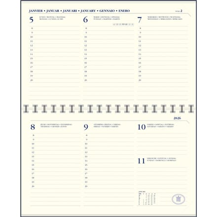 Agendavulling 2027 Ryam Memoplan 7 Compact 7 dagen/2pagina's landscape crème