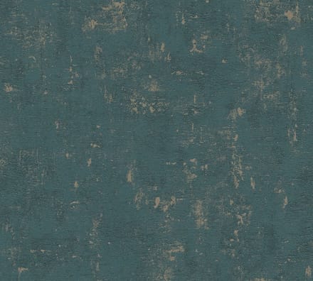 BETONLOOK BEHANG | Industrieel - Petrol Goud - A.S. Création Jade 2