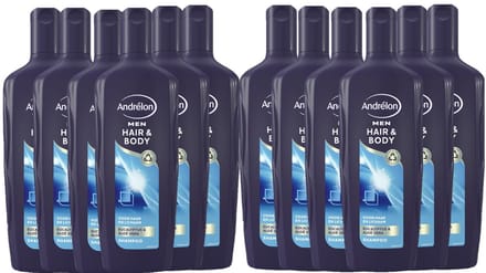 Andrélon Men - Shampoo - Hair & Body - 300ml x 12