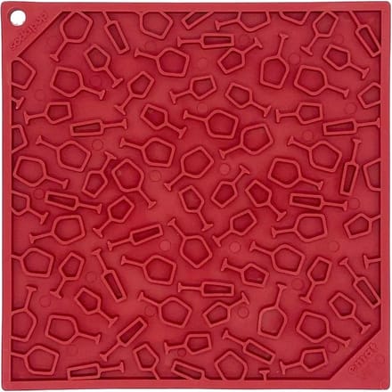 Sodapup - Lickmat Vino Design Large - rood - 20 x 20 cm - vaatwasbestendig