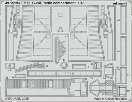 Eduard Modelbouwdecoratie - 491519 B-24D radioafdeling - Photo-etch